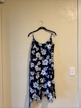 Banana Republic Navy Floral Slip Dress